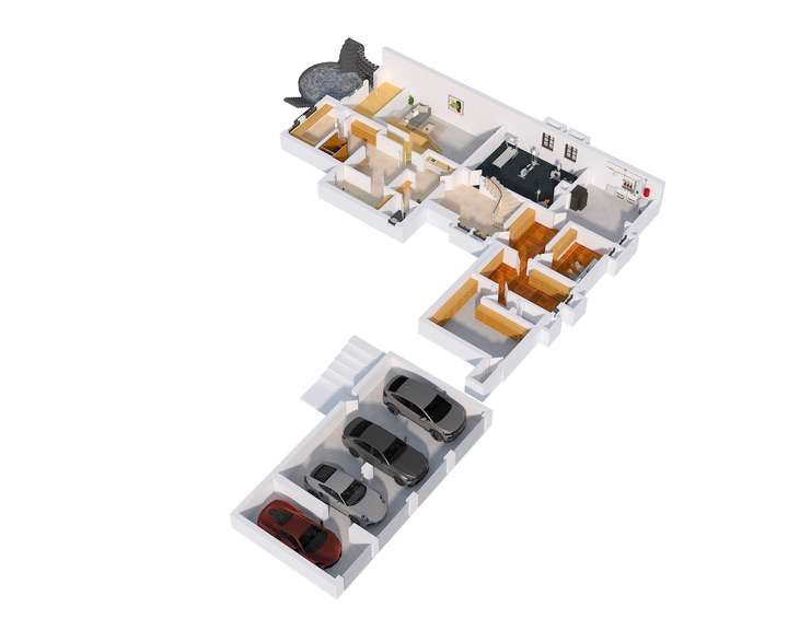 3D-Grundriss KG mit Einrich...