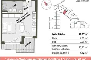 #Herrliche 1-Zimmer-Wohnung, NEUBAU, Top Lage, Stadtpark, Südwest-Balkon*Frei ab 1.9./1.10. – Ludwig-Feuerbach-Straße 4, 90489 Wöhrd, Nürnberg – Vorschaubild 10