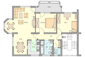 Helle 3 Zimmer Wohnung in Freiberg - WBS A Stadt Stuttgart erforderlich