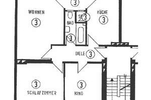 Schöne Dreizimmerwohnung mit  außergewöhnlichem Grundriss in Köln-Dellbrück – Die vollständige Adresse der Immobilie erhältst du vom Anbieter., 51069 Dellbrück, Köln – Vorschaubild 5