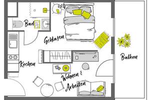 Möblierte Suite mit Balkon - Nur für 1 Person! – Oderstraße 194, 12051 Neukölln (Ortsteil), Berlin – Vorschaubild 14