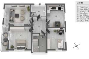 Erstbezug nach Sanierung: Moderne 3-Zimmer-Wohnung & 82 m² mit Balkon & Blick ins Grüne – Die vollständige Adresse der Immobilie erhältst du vom Anbieter., 77855 Achern – Vorschaubild 13