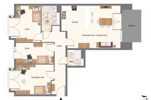 Hochmoderne Eigentumswohnung am Lousberg: Vier Zimmer und Balkon in gehobener Lage von Aachen! – Die vollständige Adresse der Immobilie erhältst du vom Anbieter., 52072 Ponttor, Aachen – Vorschaubild 23