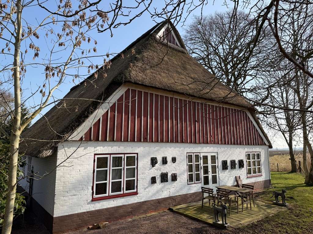 Immobilie in Nortorf - Weitblick garantiert! Reetdachanwesen mit 2 Wohneinheiten in herrlicher Alleinlage Nähe Wilster - Bild 1