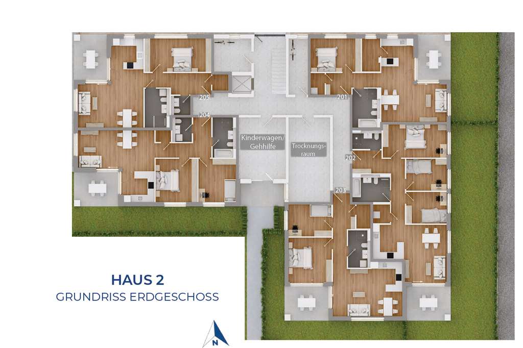 Immobilie in Endingen - Großzügige 2-Zimmer-Wohnung mit eigenem Garten in KW 40 (NH) Gebäude!! Whg. 205 - Bild 3