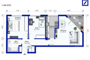 Attraktive 3-Raum-Eigentumswohnung mit Balkon, Aufzug und Tiefgaragenstellplatz in der Leipziger Sü – Die vollständige Adresse der Immobilie erhältst du vom Anbieter., 4275 Südvorstadt, Leipzig – Vorschaubild 12