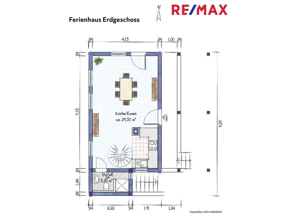 Ferienhaus, Grundriss Ergescho