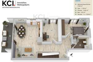3-5 Zimmer-Wohnung mit separatem Privatbereich im Untergeschoss und großer Terrasse – Die vollständige Adresse der Immobilie erhältst du vom Anbieter., 34128 Jungfernkopf, Kassel – Vorschaubild 3