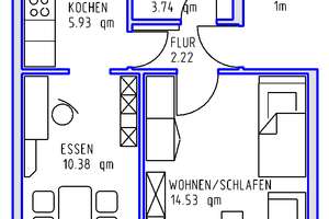 Kleine 2 Zimmerwohnung in Mannheim-Herzogenried – Am Schulgarten 6, 68169 Neckarstadt-Ost/Wohlgelegen, Mannheim – Vorschaubild 5