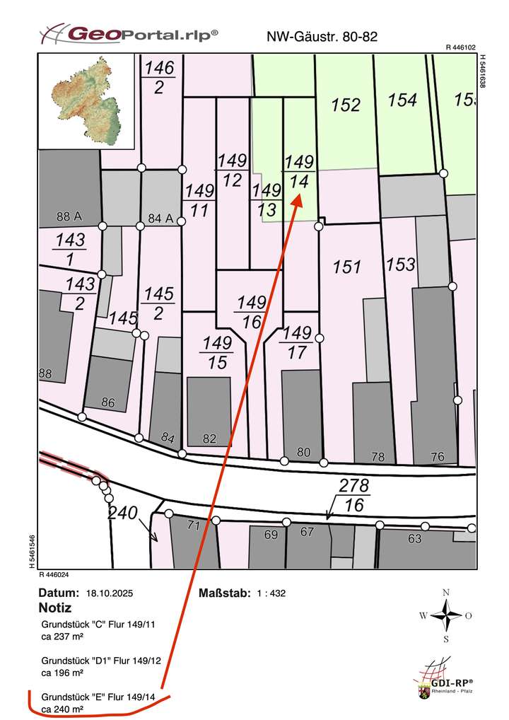 Flurstück 149:14 – Grundstüc