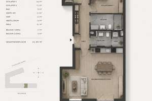 Erstbezug | Exklusive 3-Zimmer-Neubauwohnung mit 2 Balkonen im Westend Charlottenburg – Reichstrasse 57, 14052 Westend, Berlin – Vorschaubild 2