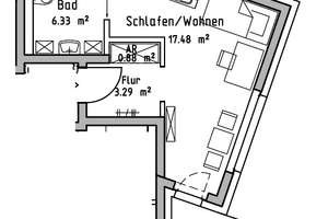 Möblierte 1-Zimmer-Wohnung mit Balkon und EBK – Westbahnhofstraße 15, 7745 Jena-Süd, Jena – Vorschaubild 8