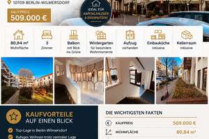 Ruhig & grün in Wilmersdorf: Helle 3-Zimmer-Wohnung mit Balkon &  Wintergarten