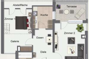 Charmante 2,5 Zimmer-Atelierwohnung mit Galerie, Terrasse und Neckarblick (Voll Möbliert) – Rombachweg 5/2, 69118 Schlierbach, Heidelberg – Vorschaubild 16
