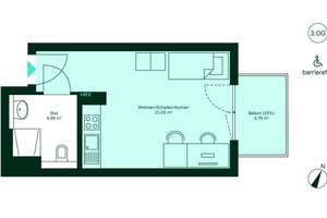 Barrierefreies Mini-Apartment mit Balkon – Roermonder Straße 76, 52072 Ponttor, Aachen – Vorschaubild 4