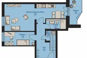 Hochwertig sanierte Maisonettewohnung mit Balkon, Fußbodenheizung und Parkettboden! – Beethovenstraße 22, 9130 Chemnitz – Vorschaubild 12