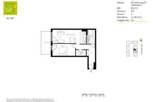 Offene Küche und Terrasse – 2-Zimmer-Wohnung im LUI Spandau – Grünhofer Weg 42, 13581 Spandau (Ortsteil), Berlin – Vorschaubild 9