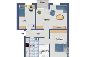 3-Zimmerwohnung mit Balkon zur Selbstnutzung oder Kapitalanlage – Hermann-Löns-Straße 1, 41517 Grevenbroich – Vorschaubild 2