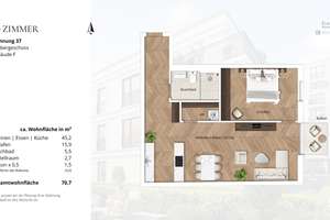Ruhige Neubauwohnung mit Balkon  im Kö-Karree - nur 80m von der Königsallee entfernt – Talstraße 11, 40217 Friedrichstadt, Düsseldorf – Vorschaubild 4