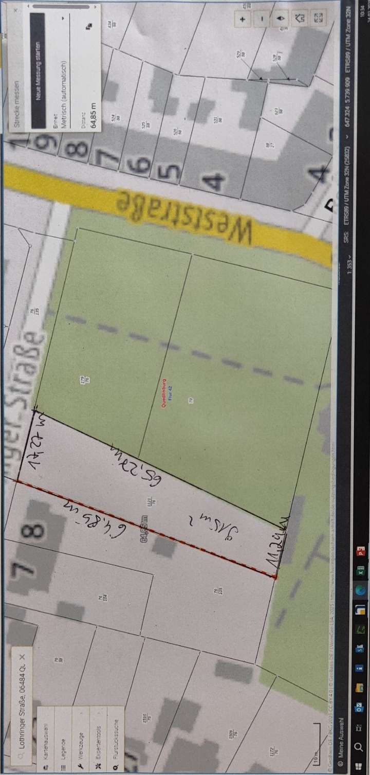 Flurkarte mit Bemaßung