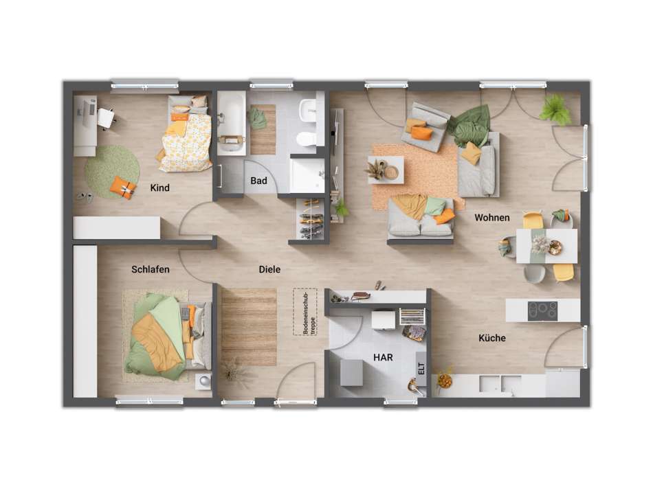 Grundrissbeispiel 3 Zimmer