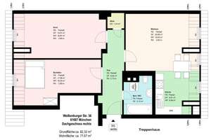 *Haidhausen*3 Zimmer DG-Wohnung mit offener Küche *EBK *Bad mit Wanne *Keller* – Weißenburger Str. 38 VGB, 81667 Haidhausen Süd, München – Vorschaubild 12