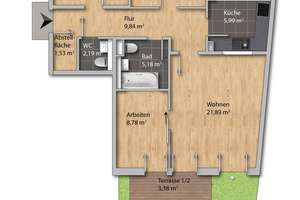 Helle, gut geschnittene 3,5 Zimmer-Erdgeschosswohnung mit Garten in ruhiger Lage – Die vollständige Adresse der Immobilie erhältst du vom Anbieter., 81829 Trudering-Riem (Ortsteil), München – Vorschaubild 15