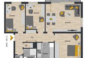 Charmante 4-Zimmer Erdgeschoss-Wohnung! – Grubenstr. 4, 37431 Bad Lauterberg im Harz – Vorschaubild 2