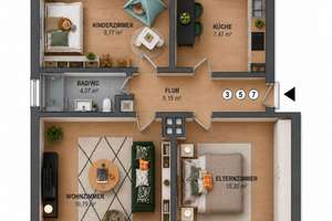 Modernes Wohnen mit Stil
vollmöblierte 3-Zimmer-Wohnung mit Balkon – Die vollständige Adresse der Immobilie erhältst du vom Anbieter., 27570 Geestemünde, Bremerhaven – Vorschaubild 8