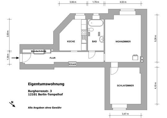 Hohe ruhige 2-Zim. Altbauwohnung nahe Tempelhofer Feld - Bild 22