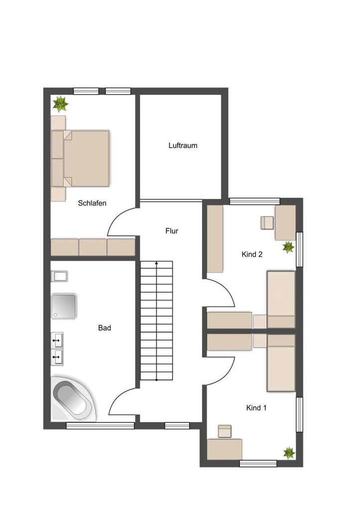 Beispielgrundriss 2. Etage