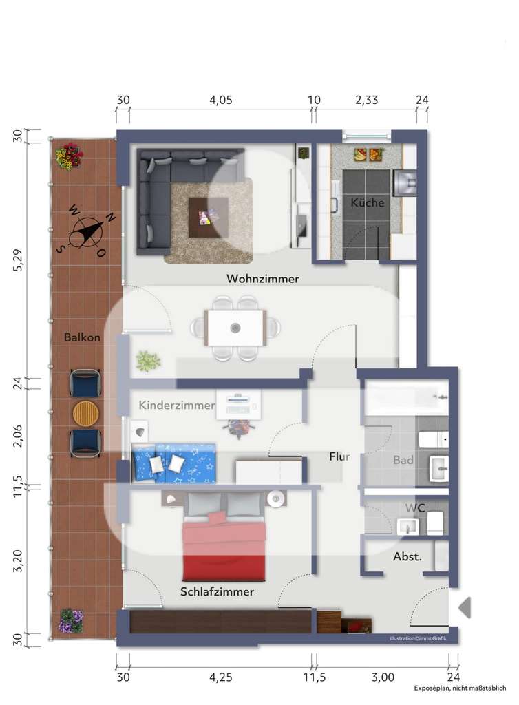 Immobilie in Neuried - Gepflegte 3-Zimmer-Wohnung in Neuried - Bild 1