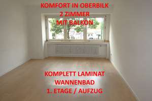 KOMFORTWOHNUNG IN OBERBILK 2 ZIMMER MIT BALKON WANNENBAD KOMPLETT LAMINAT 1. ETAGE / AUFZUG