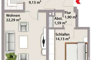 2,5-Zi.-ETW in Erlangen - zentrumsnah...Südterrasse, am Waldrand gelegen – Die vollständige Adresse der Immobilie erhältst du vom Anbieter., 91058 Forschungszentrum, Erlangen – Vorschaubild 2