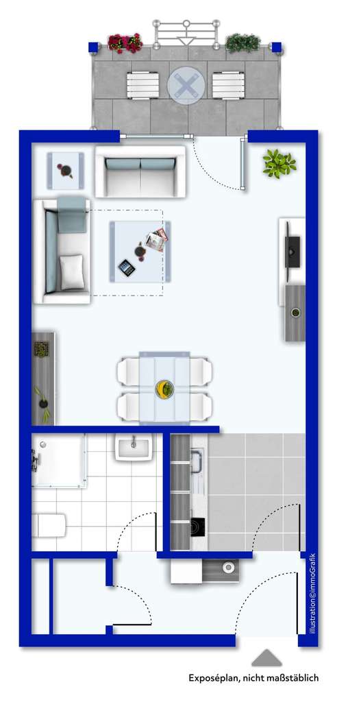 Immobilie in Dresden - Solide Kapitalanlage! 1-Zi-Apartment mit Terrasse in DD-Langebrück! - Bild 4