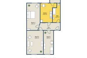 Frisch sanierte 3-Raum-Wohnung mit Balkon/für Familien und Generation 50plus – Stöckelstr. 21, 4347 Schönefeld-Abtnaundorf, Leipzig – Vorschaubild 2