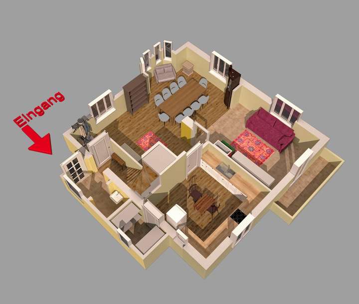 Grundriss Erdgeschoss 3D