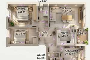 VERMIETETES 4-ZIMMER-INVESTMENT IN MÜNCHEN-OBERFÖHRING – KERN SANIERT, MÖBLIERT VOM EIGENTÜMER – Oberföhringer Straße 244a, 81925 Oberföhring, München – Vorschaubild 30
