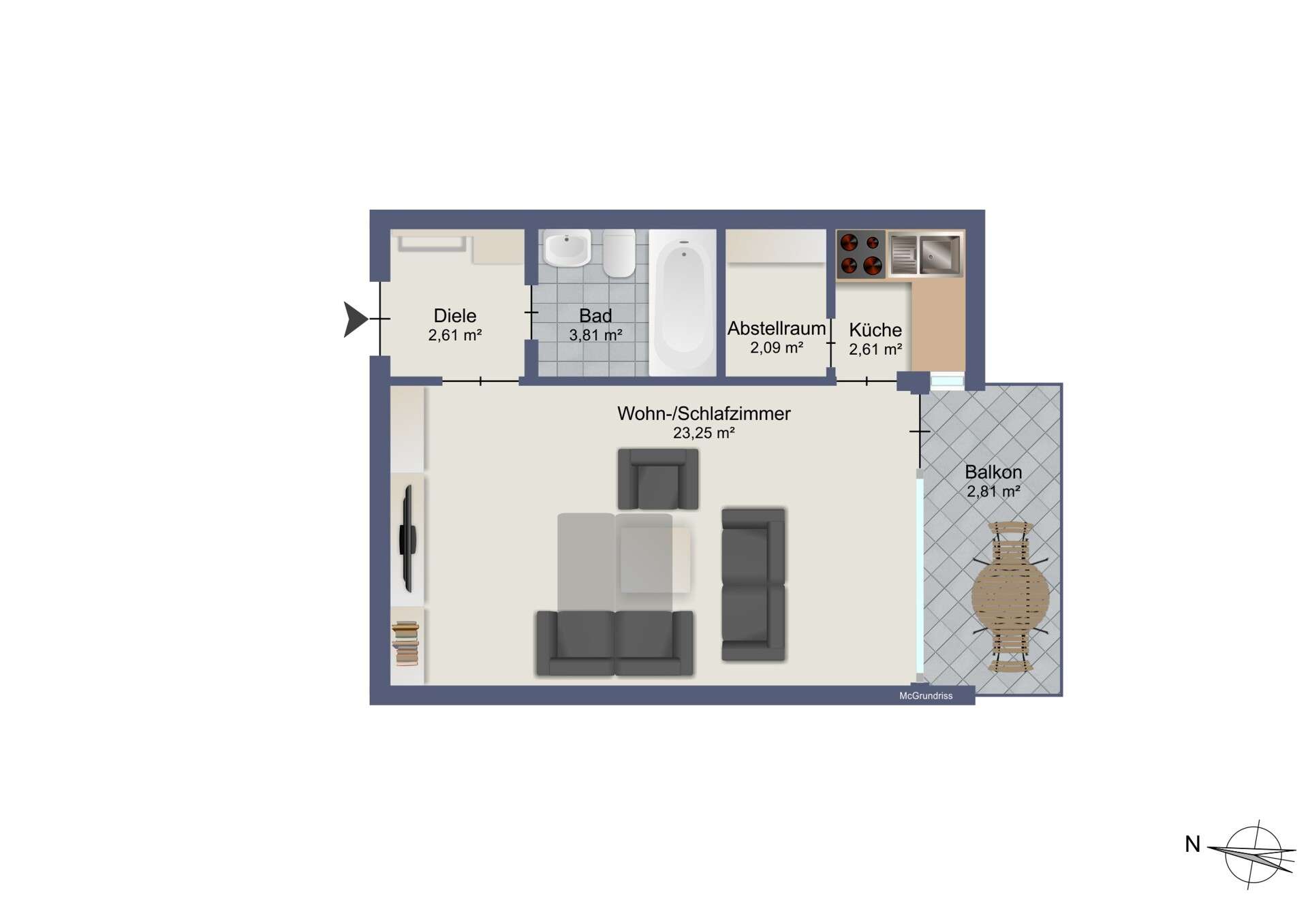 1-Zimmerwohnung in Ludwigshafen, Ludwigshafen am Rhein – Bild 2