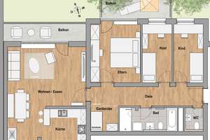 AB 01.07. FREI! RENOVIERTE 4-ZI.-WHG. MIT ZWEI BALKONEN IN MÜNCHEN-FREIMANN – Die vollständige Adresse der Immobilie erhältst du vom Anbieter., 80939 Freimann, München – Vorschaubild 14