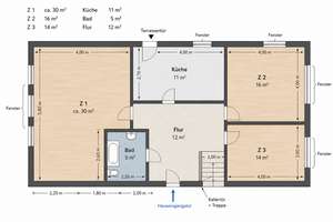 Erstbezug nach Sanierung! Großzügige 3-Zimmer-Wohnung mit Terrasse – ideal auch als Praxis oder Büro