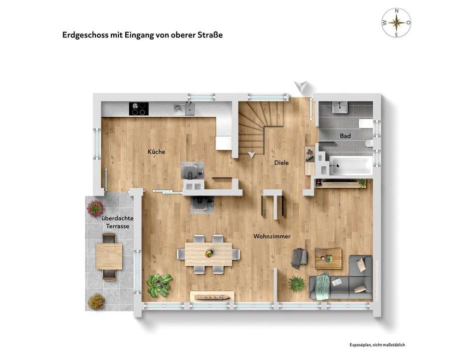 Erdgeschoss mit ebenerdigem Ei
