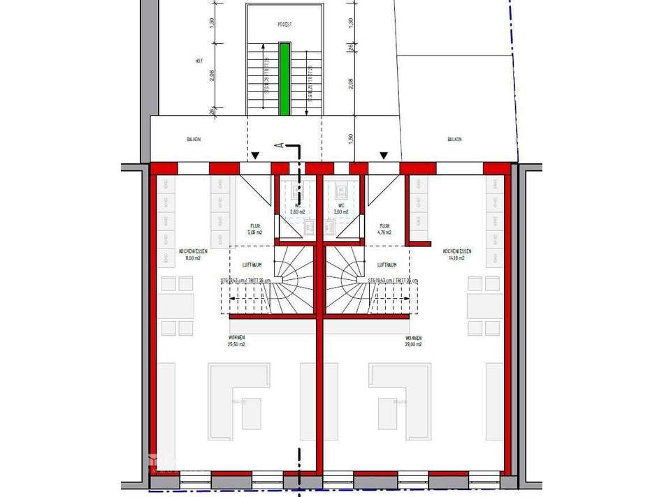 Bauantrag Vorderhaus 2.OG