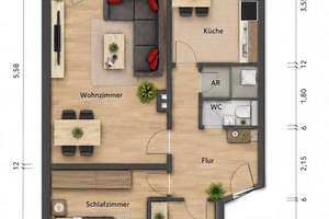 Vermietete 2,5 Zimmer Wohnung im Zentralen Horn