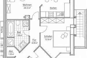 Diekweg: Helle 2,5-Zimmer-Wohnung in zentraler Lage mit Stellplatz – Die vollständige Adresse der Immobilie erhältst du vom Anbieter., 26160 Bad Zwischenahn – Vorschaubild 11