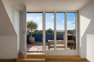 Individuelles Wohnen mit großer Dachterrasse über den Dächern von Schleußig (Variante)