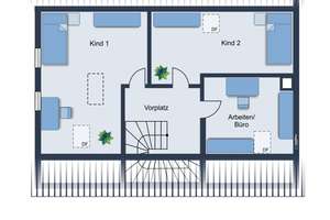 Sonnige 5 Zimmerwohnung auf 2 Etagen mit großem Balkon und Kamin – Die vollständige Adresse der Immobilie erhältst du vom Anbieter., 70569 Kaltental, Stuttgart – Vorschaubild 30