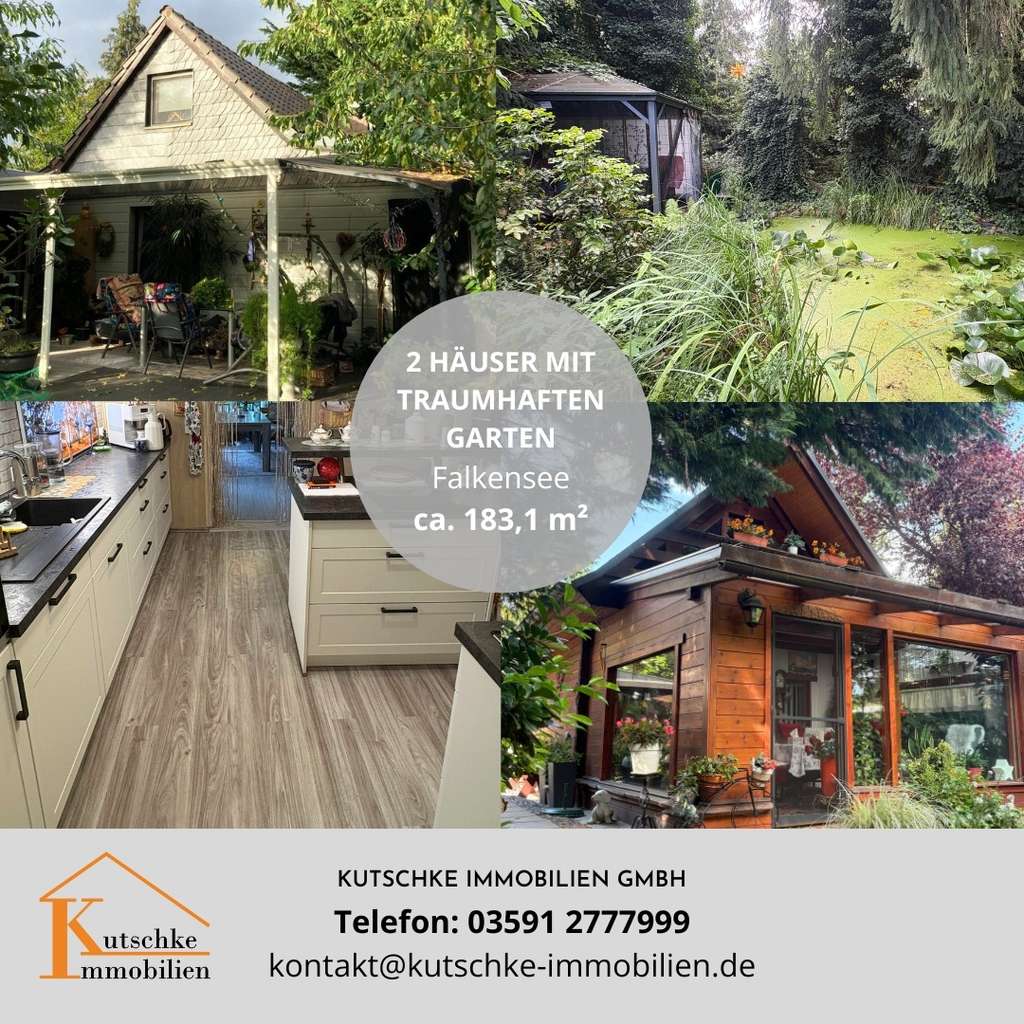Falkensee: Wohnen + Arbeiten auf einem Grundstück, 2 x Häuser für Jung und Alt