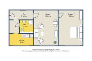 2-Raum-Wohnung mit Dusche und Aufzug / Nachmieter gesucht – Hans-Beimler-Str. 1A, 4159 Möckern, Leipzig – Vorschaubild 2