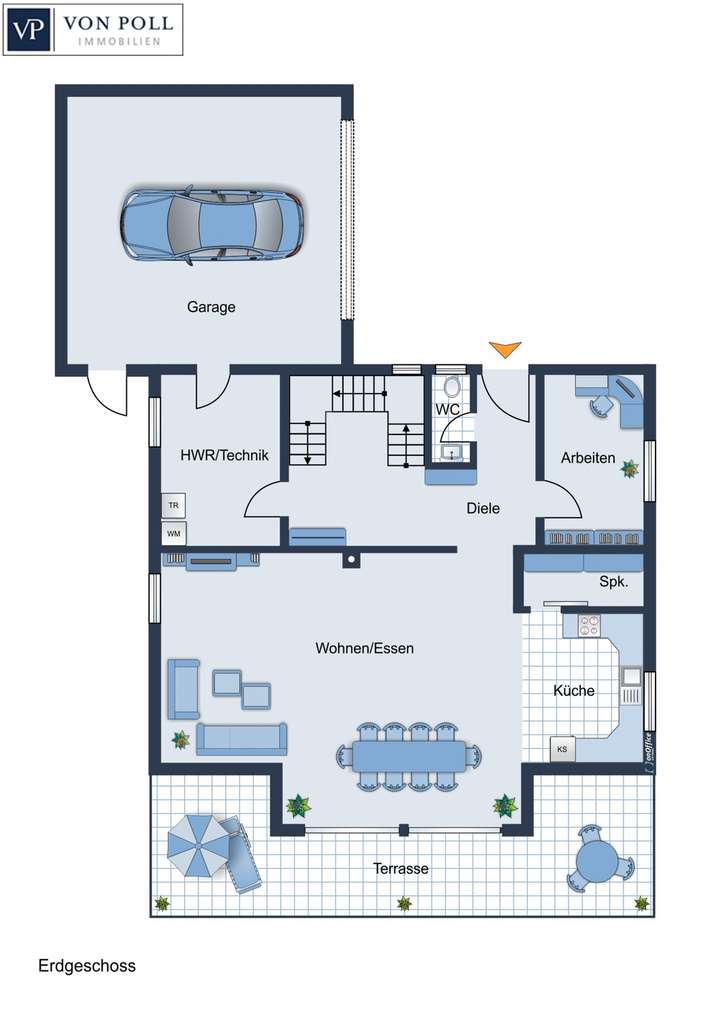 Grundriss Erdgeschoss (EFH)